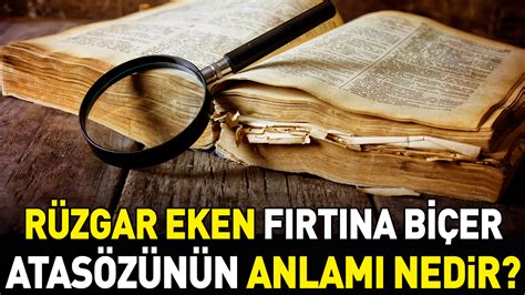 rüzgar eken fırtına biçer atasözünün anlamı nedir